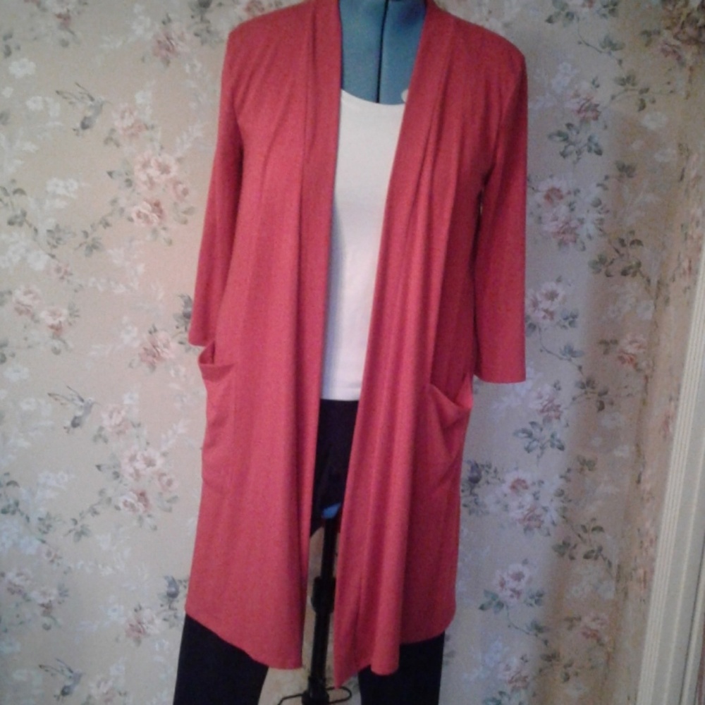 Zenena Red Cardigan w/Pockets